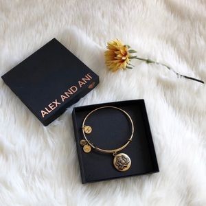 Alex and Ani Gold Lotus Peace Petals Charm Bangle